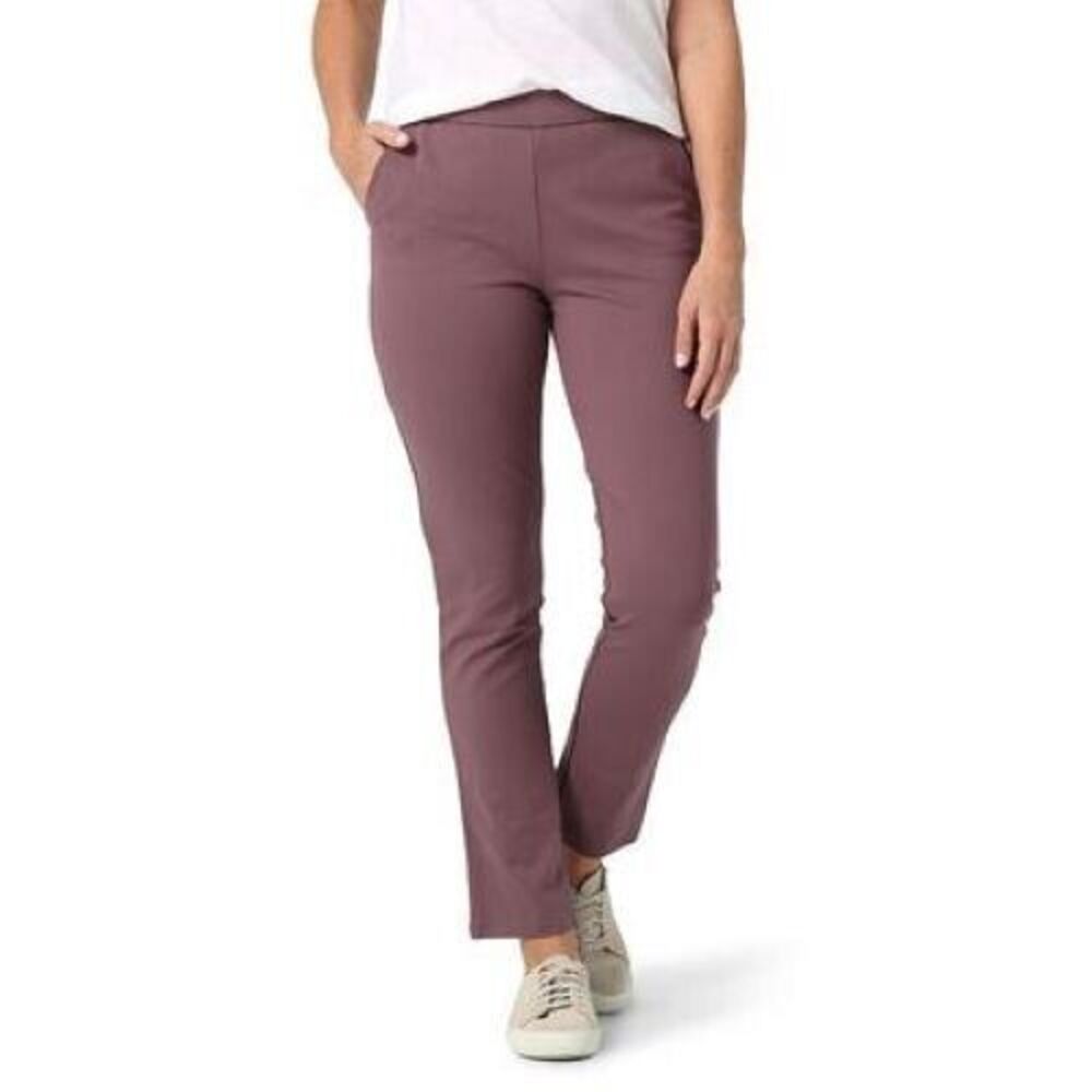 Lee Ultra Lux Comfort Any Wear Slim Leg Pants Women 10 Side Zip Knit Stretch NEW